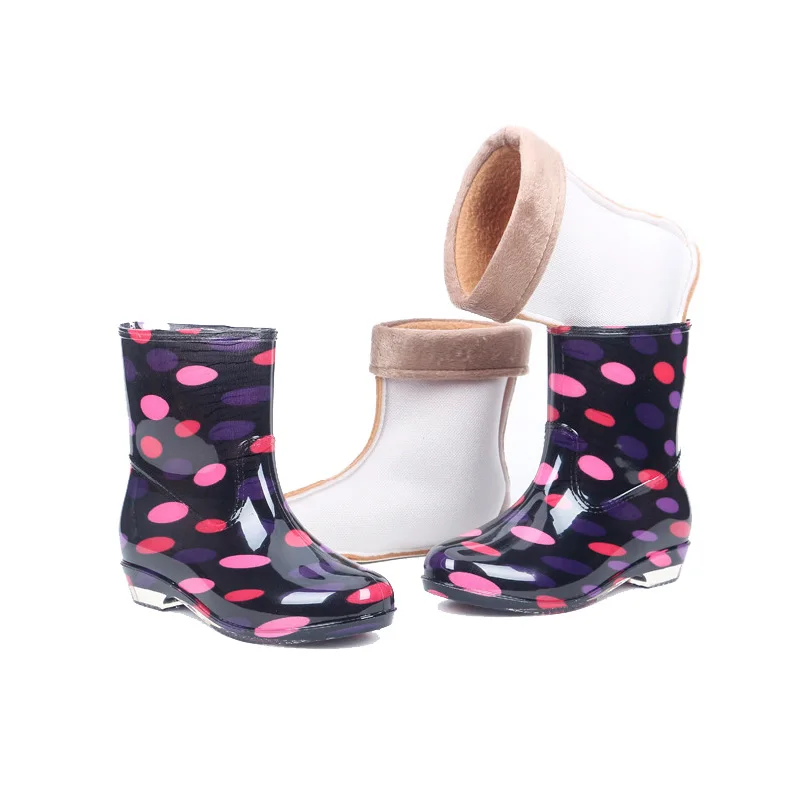 Aleafalling новые ботильоны резиновые сапоги теплые в британском стиле обувь из