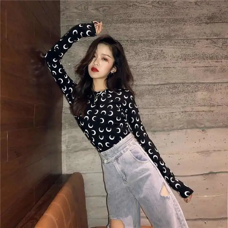 long sleeve T-shirt Летняя каваи Сетчатая футболка с длинными рукавами, с цветочным принтом, сексуальная прозрачная пляжная женская футболка, XXL - Цвет: long sleeve T-shirt