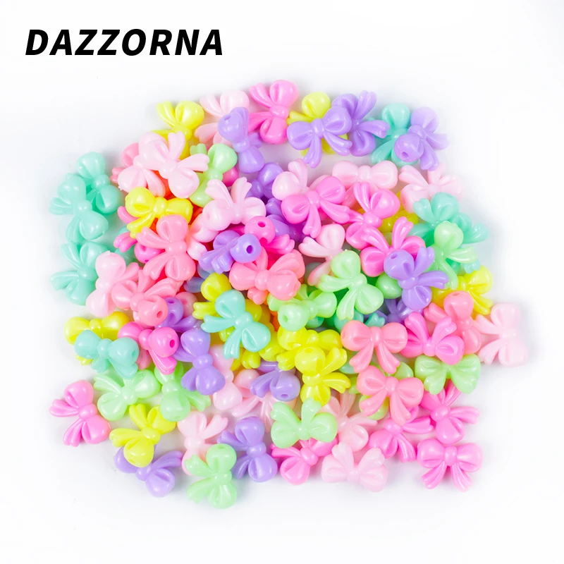 30/60 шт Смешанные Цвет бант бусины акриловые для изготовления ювелирных изделий DIY