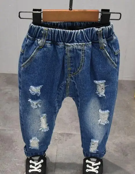 Jeans Комплект одежды для маленьких мальчиков, джинсовый топ для маленьких мальчиков+ футболка в стиле пэчворк+ джинсы, комплект одежды, детская одежда для мальчиков 2-6 лет - Цвет: Jeans