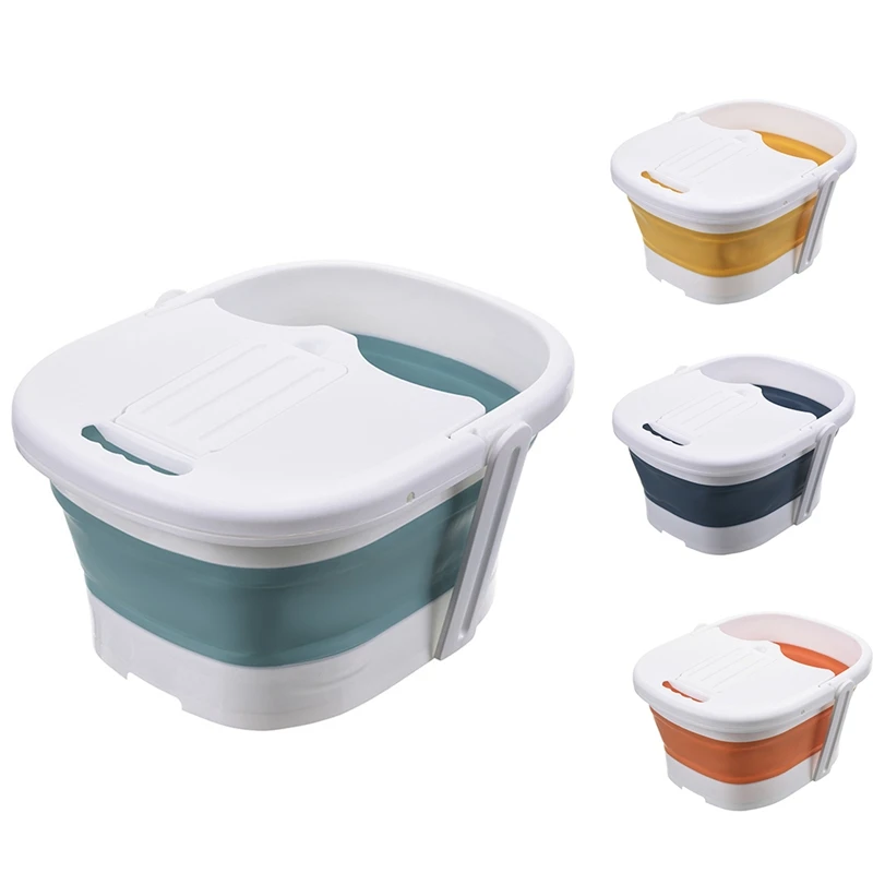 

New Collapsible Footbath Massage Bucket Foot Soaking Bucket Folding Basin Sauna Spa Footbath Basin with Lid Bathtub