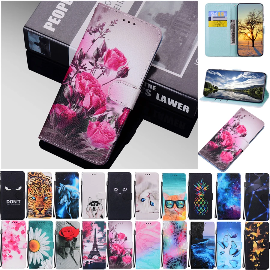 Custodia P20lite per Huawei P20 P30 P40 P50 P8 P9 Lite 2017 Pro P Smart Z 2019 2020 Mini Cover Card Slot portafoglio custodia in pelle di moda