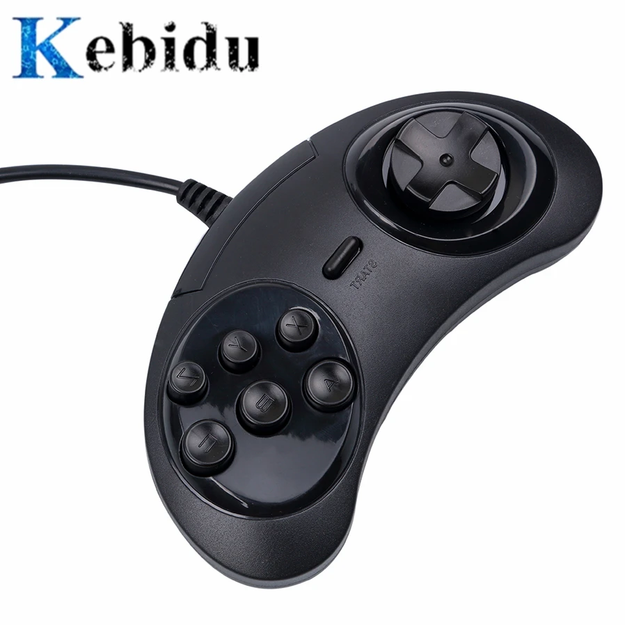 Kebidu проводной 6 кнопок мини USB геймпад USB игровой контроллер Joypad для SEGA любого ПК с USB портом