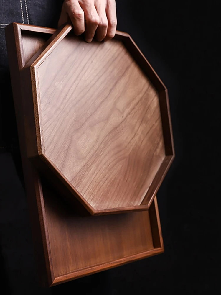 

Деревянные кухонные лотки Северной Европы, твердый прямоугольный плотный лоток из орехового дерева