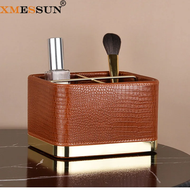 

XMESSUN New Storage Cosmetic Crocodile Pattern Desktop Box Fashion High Quality Tray Jewelry Lipstick Storage Box INS XMS167