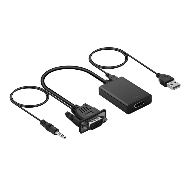 VGA на HDMI выход 1080P HD аудио ТВ AV Видео кабель конвертер адаптер для подключения ПК