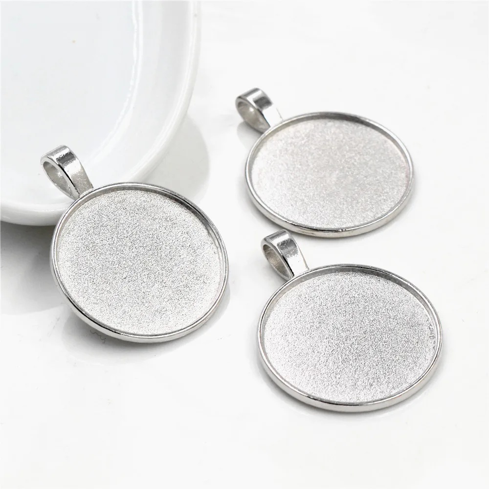 New Fashion 10pcs 25mm Inner Size Rhodium Colors Classic Simple Style Cabochon Base Setting Charms Pendant (A4-39) | Украшения и