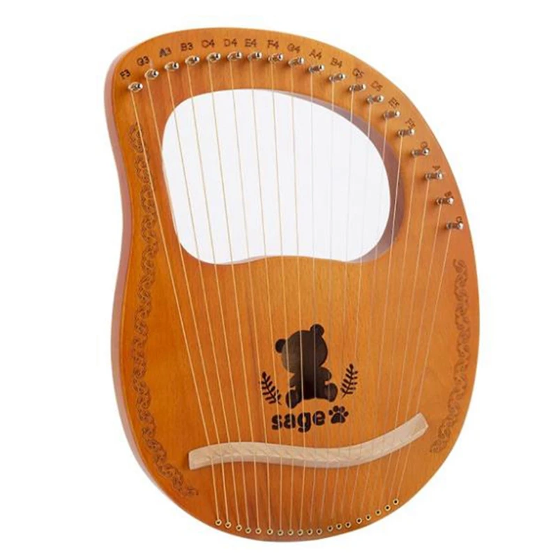 

Lyre Harp,19 струн красного дерева Lyre Harp струнный инструмент с настраиваемым ключом для любителей музыки начинающих и т. Д.