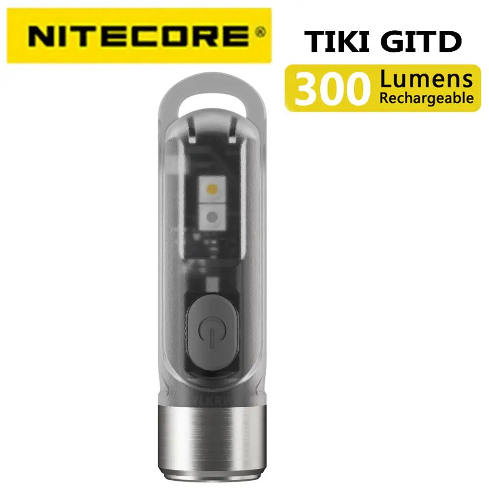 NITECORE TIKI GITD мини-футуристический светящийся в темноте Версия USB Перезаряжаемый