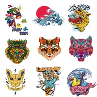 iron on transfer for clothing thermoadhesive patches stickers diy animal appliques for punk jacket textile vinyl stripe rock c