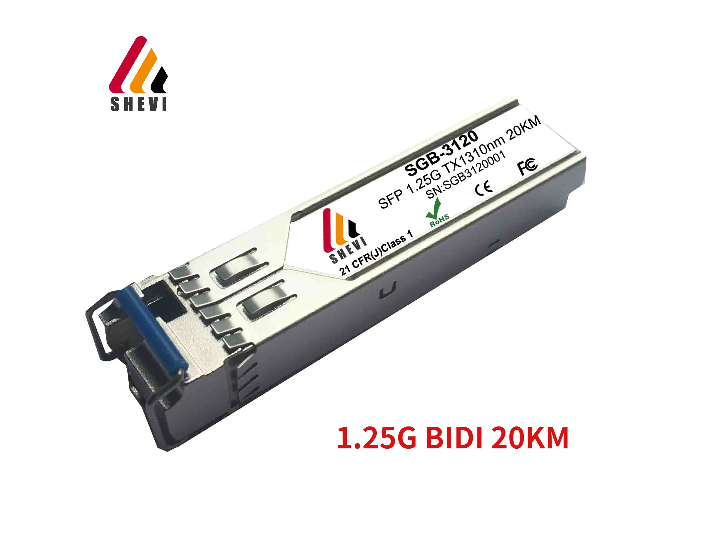 

1.25G BIDI sfp module WDM 1310/1550nm SC 20KM Optical Module Compatible Mikrotik cisco router Aruba hp dlink router