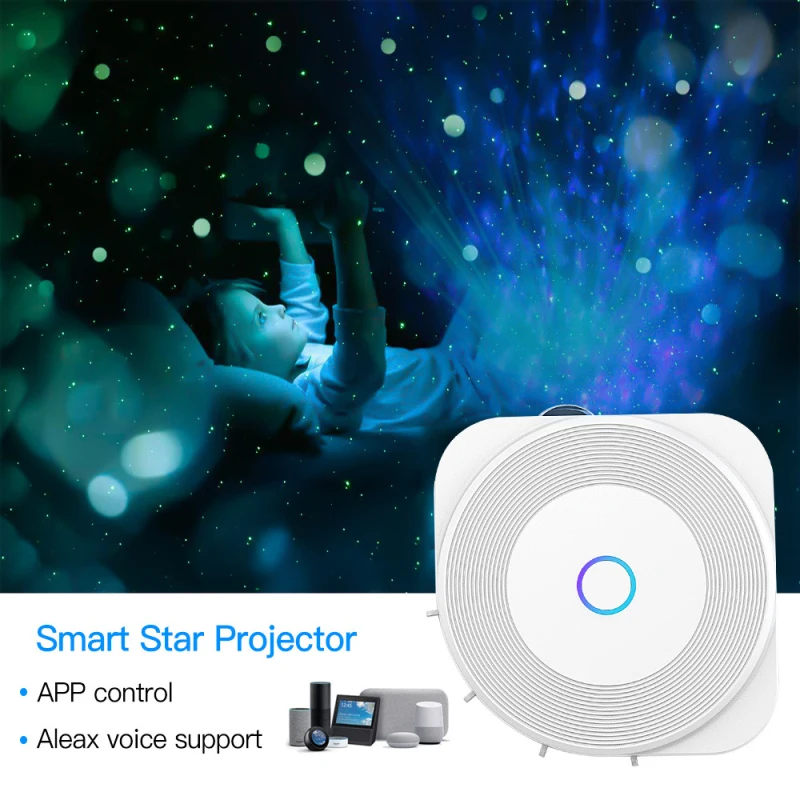 Проектор Tuya Smart Star Galaxy с Bluetooth и Wi-Fi голосовое управление настройка времени работа
