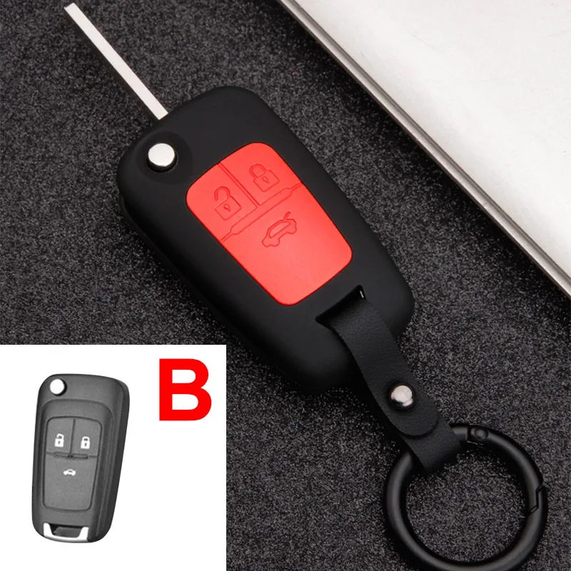 B Black Чехол для ключа автомобиля для Chevrolet Cruze Aveo Lova Epica Opel VAUXHALL Astra Corsa Antara Meriva Insignia Zafira C Mokka Karl - Название цвета: B Black
