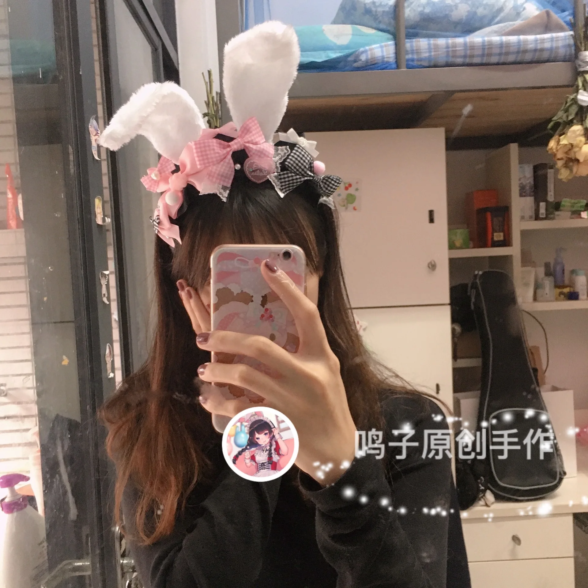 

Lolita Sweet Mother Hand-Made KC Light Pink Sax Light Atropurpureus Sweet Sweet Small Bow Hairband