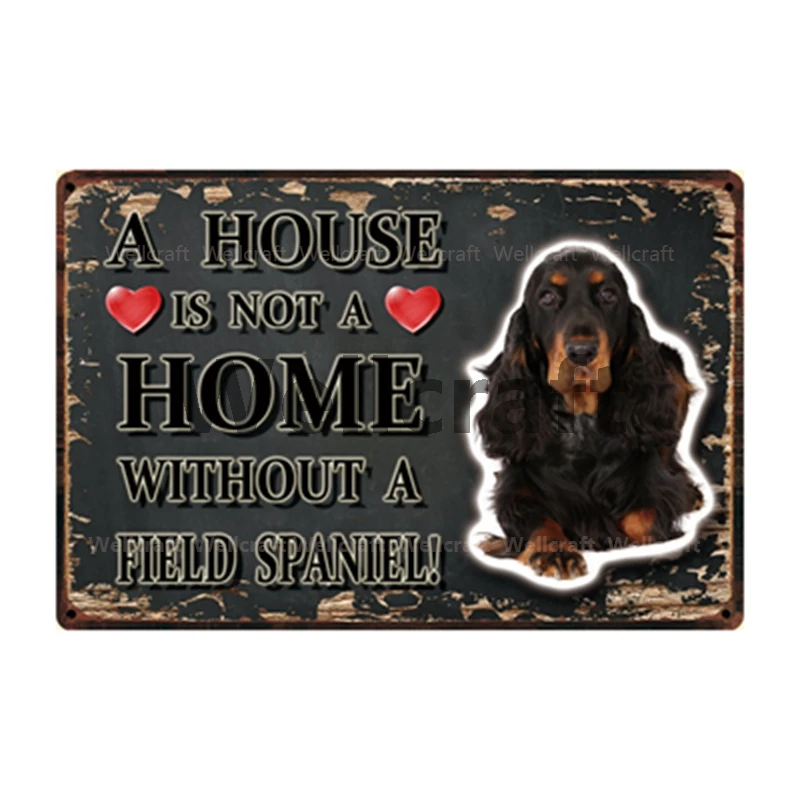 

[WellCraft] домашняя собака без поля спаниель металлический знак оловянный плакат домашний Декор Бар настенная живопись 20*30 см