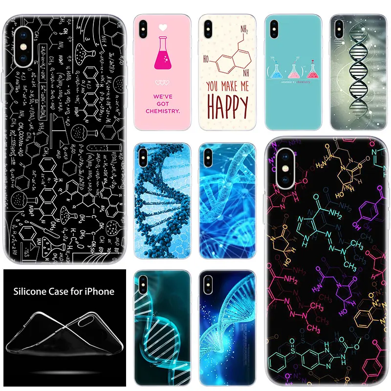 Роскошный мягкий силиконовый чехол для телефона в стиле биологии химии ДНК Apple