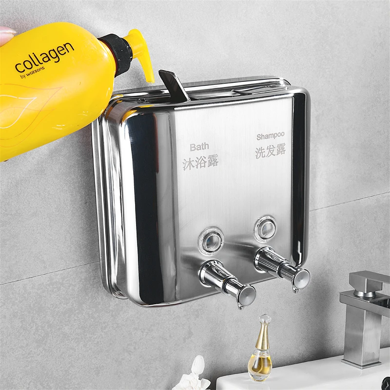 Настенный дозатор жидкого мыла из нержавеющей стали 1500 мл|Дозаторы мыла| |