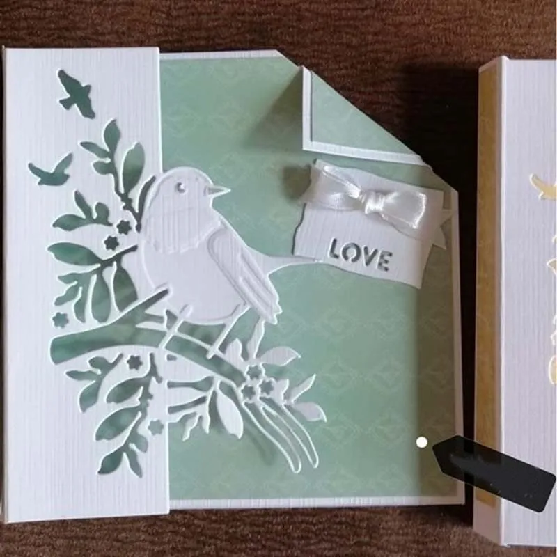 

Lark lace on branch Cutting Dies for DIY Scrapbooking Album Paper Cards Decorative Craft Embossing Template new cutting 2021