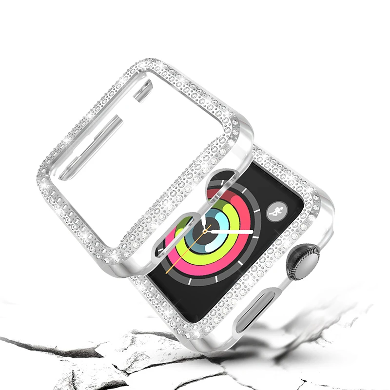 Алмазный чехол для apple watch Series 5 44 мм 40 мм iWatch 4 защитная крышка экрана PC Watch Case для apple watch 3 Case 38 мм 42 мм