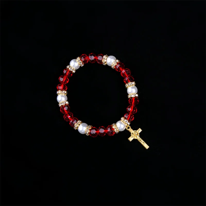 Оптовая продажа браслет из кристаллов Иконка Иисуса религиозный Подарочный