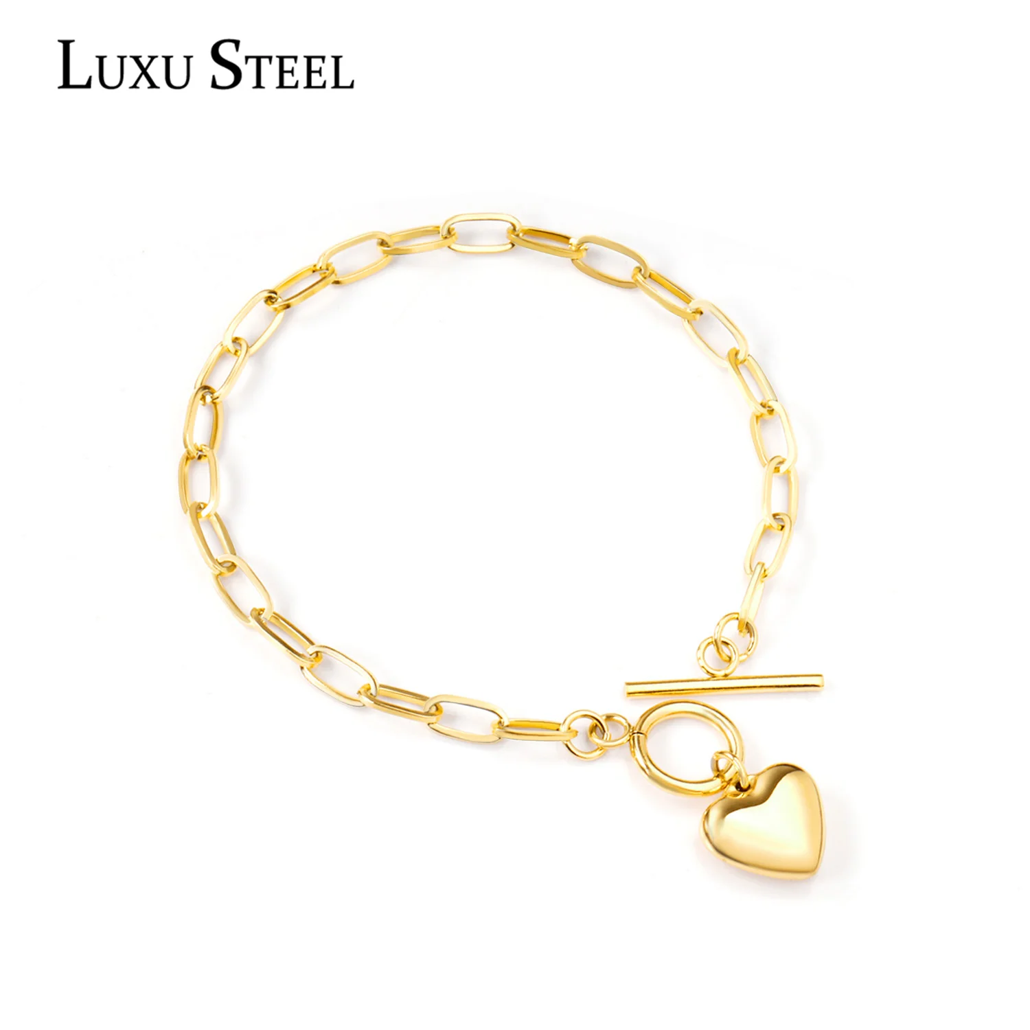 Браслеты LUXUSTEEL из нержавеющей стали в форме сердца Женские аксессуары