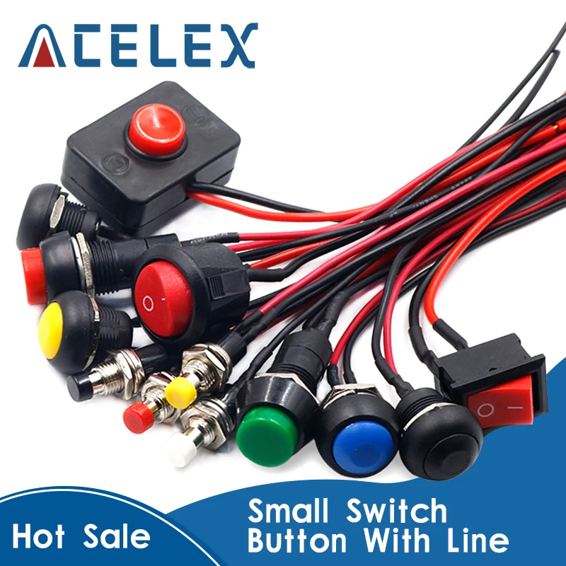 Нажимная Водонепроницаемая кнопка переключателя маленькая Автомобильная цепь