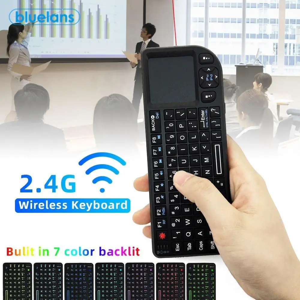 New Remote Control Gaming Keyboard  Stylish A8 2.4GHz Mini Backlit Wireless Keyboard Air Mouse Touchpad for Projector TV Box