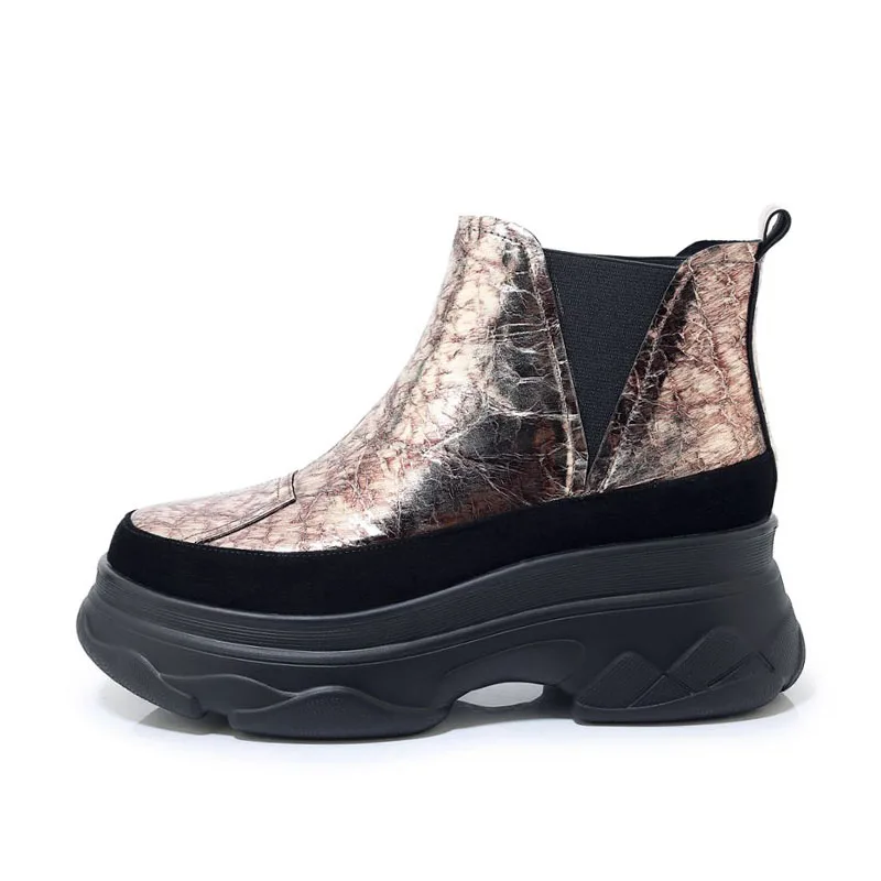 Tuyoki из натуральной кожи на толстой подошве 2020 хит продаж женские ботильоны