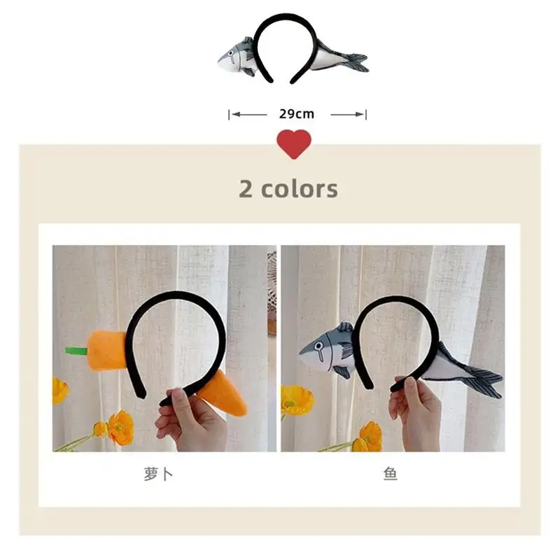 

Women Funny Dislocation Carrot Hairband Salted Fish Wearing Headband Wash Face Non-Slip Headwear Hair Hoop Hair Accessorie