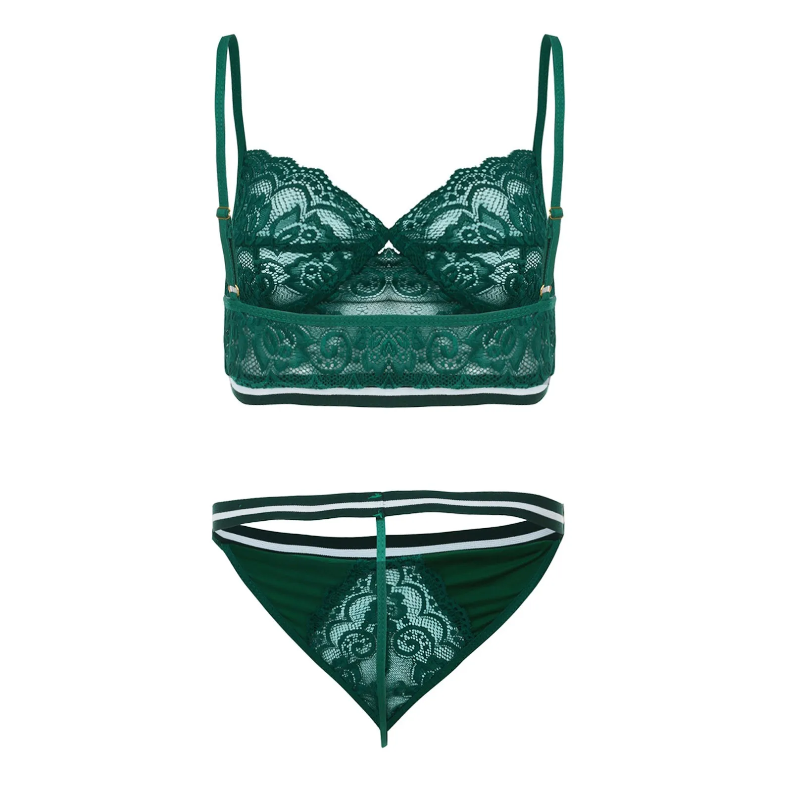 

New Fashion Women Sexy Lace Wireless Bra With Thong Sleepwear Lingerie Set S-3XL Fashion, seductive Lenceria