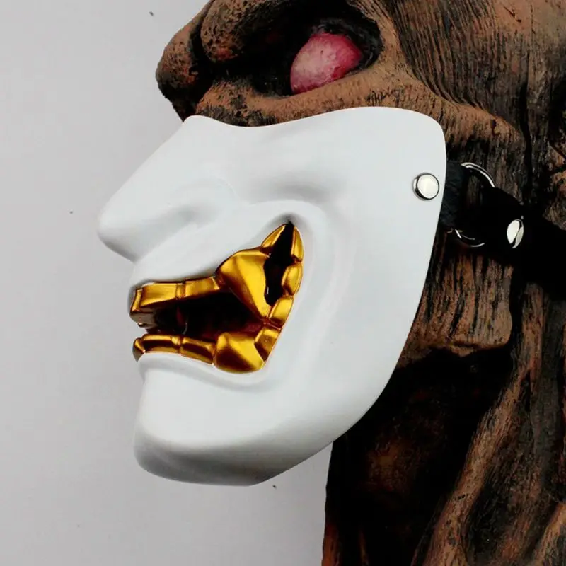 Хэллоуин японского аниме призрак Смола Половина лица маска злой демон Кабуки