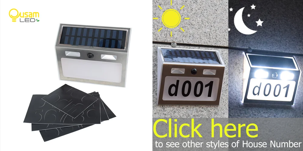 Номер дома Doorplate цифровой солнечный светильник светодиодный номер двери адрес цифры настенное крепление номер для дома с батареей