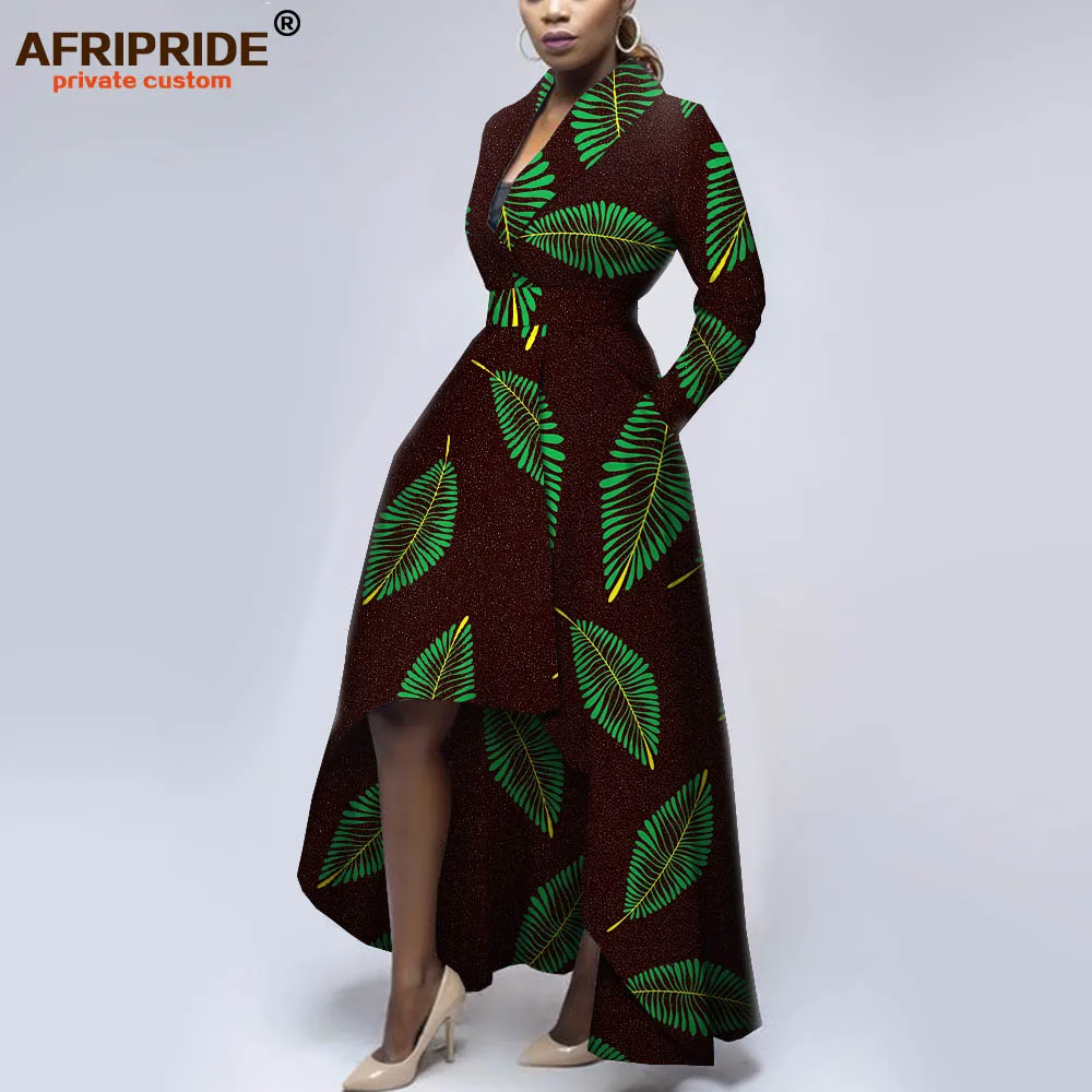 African dresses for women dashiki outfits open front with belt long coats maxi dress ankara print floral AFRIPRIDE A1925054