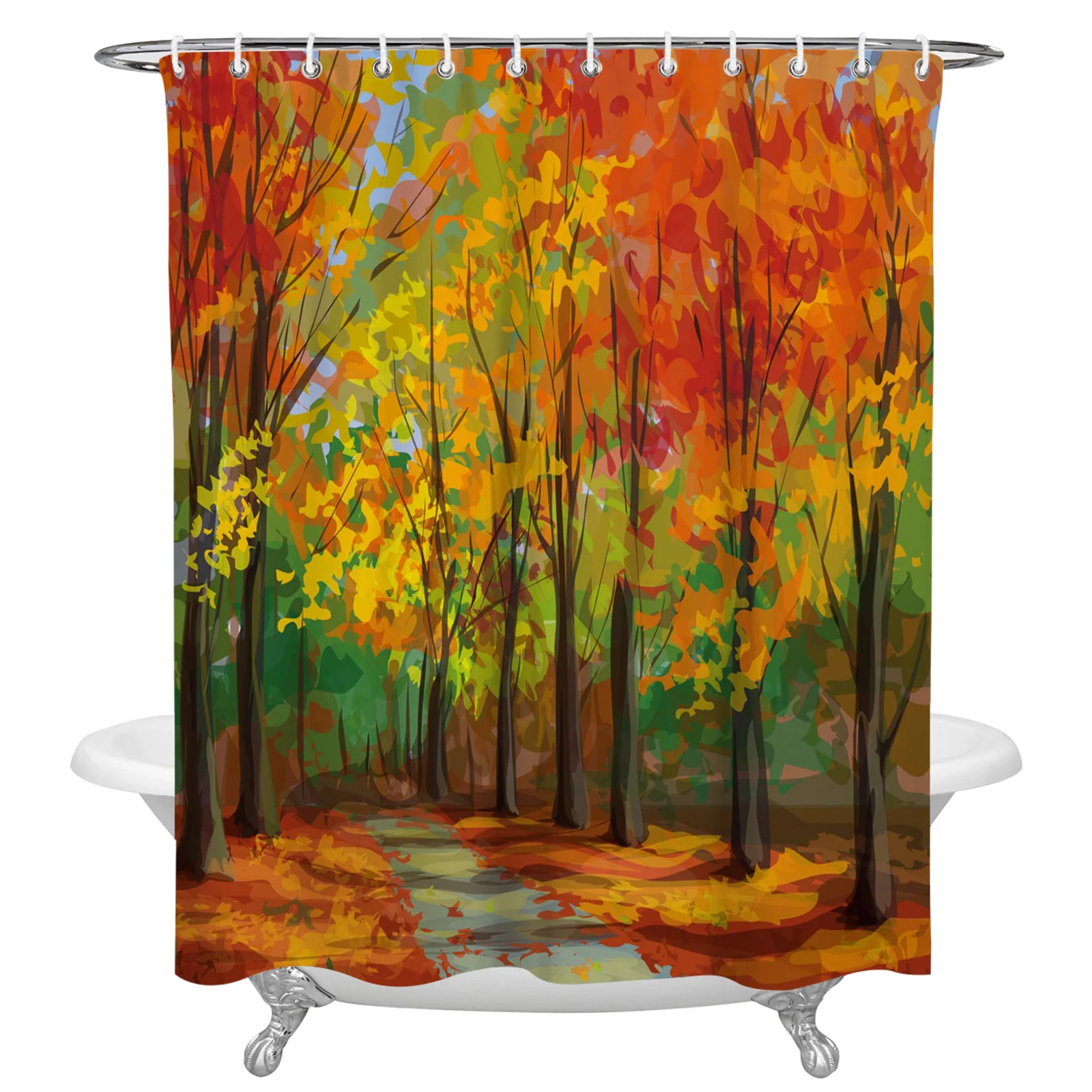 

Занавеска для душа в виде кленовых листьев, из водонепроницаемой полиэстерной ткани