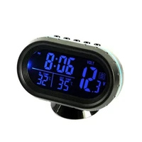 3 in 1 car electronic watch car digital led electronic lcd clock thermometer voltmeter led digital thermometer voltmeter