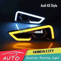 drl for honda city 2014 2015 led car daytime running light waterproof driving fog day lamp daylight with turn signal