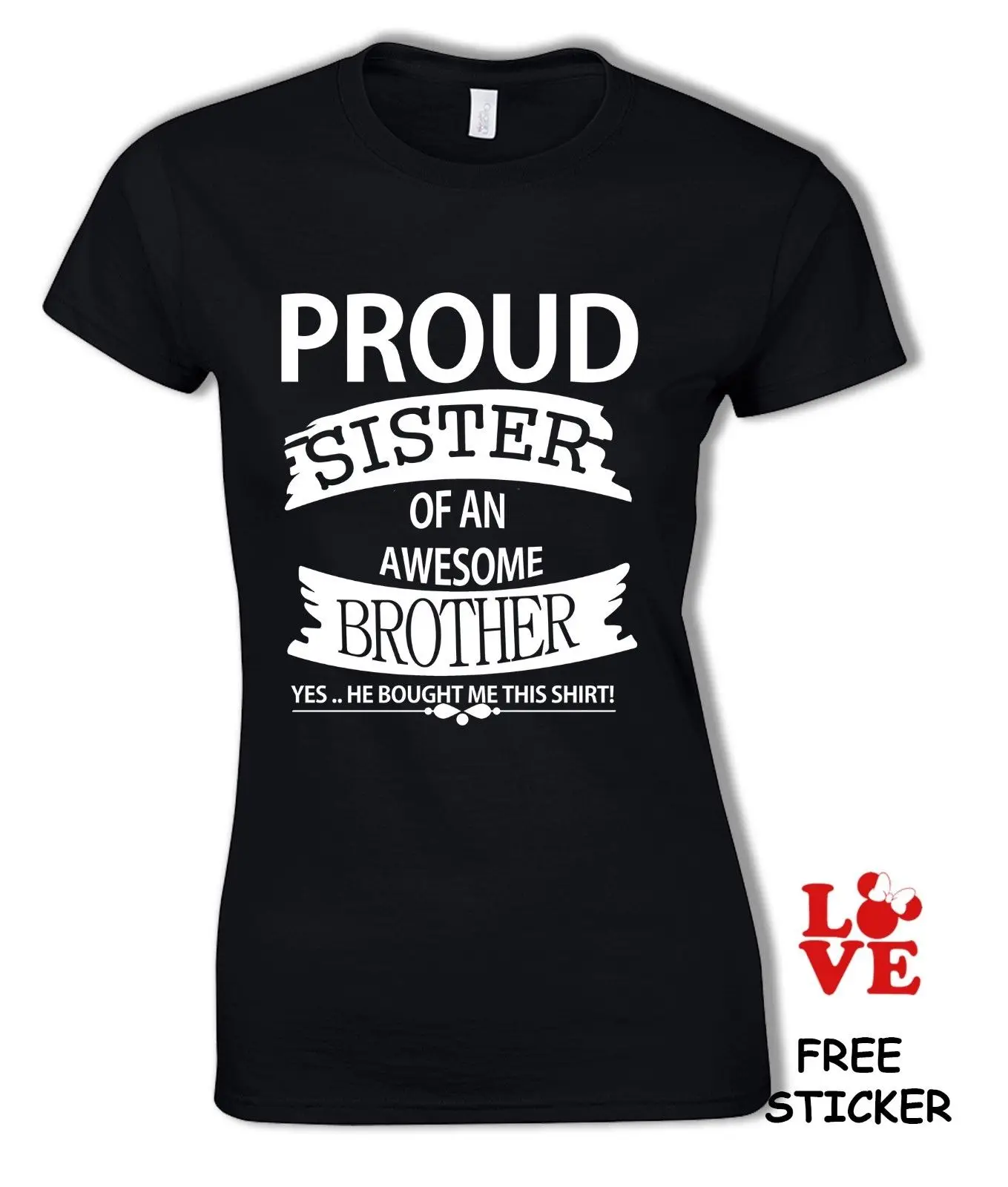 Забавная футболка с надписью Proud Sister подарок на день рождения семейная Humour Present