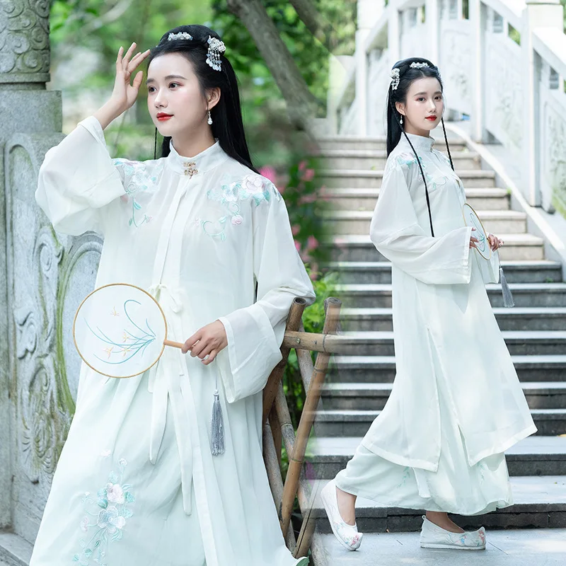 

Women Classical Dance Costume Embroidery Hanfu Folk Fairy Dress Festival Outfit Song Dynasty Performance Clothes 3 Pcs DF1377