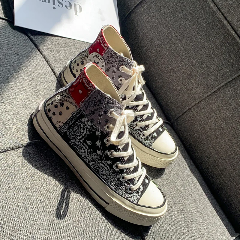 

Woman Sneakers Graffiti High Lace Up Girls Casual Shoes Nice Quality 2020 Autumn New Chic Stylish Gumshoes Female Fashion Shoes