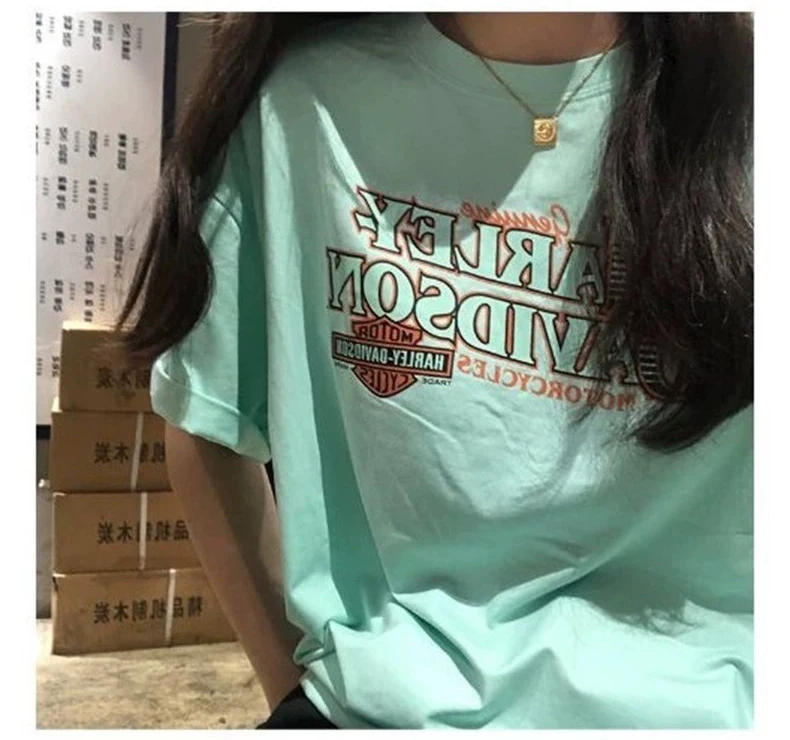 4 Sizes M-2xl Causal Loose All Match Fashion Basic Cute Letter Printed Short Sleeve Women Top Woman T-shirts | Женская одежда