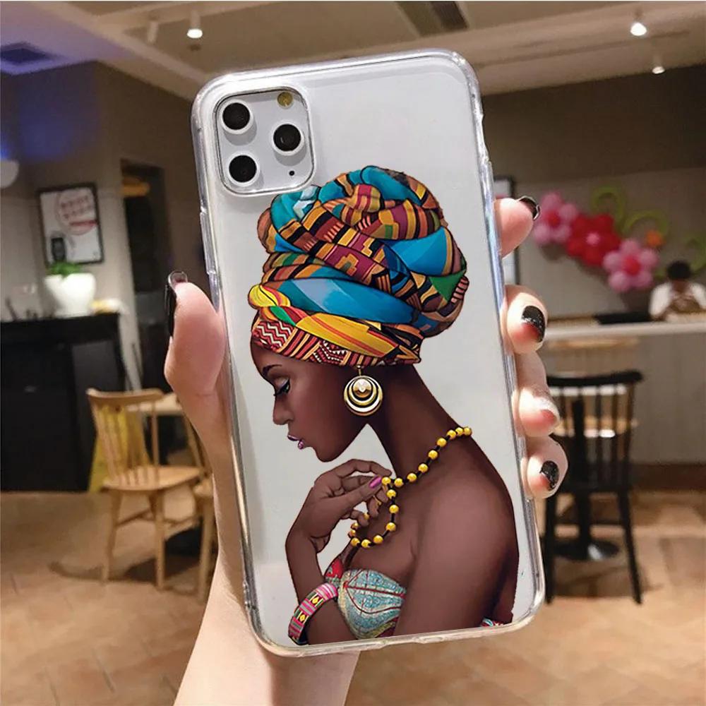 Cartoon South Africa Woman Phone Case For iphone 14 13 Pro Max 12mini 12 11 ProMax XS MAX XR SE2 8 7 plus X