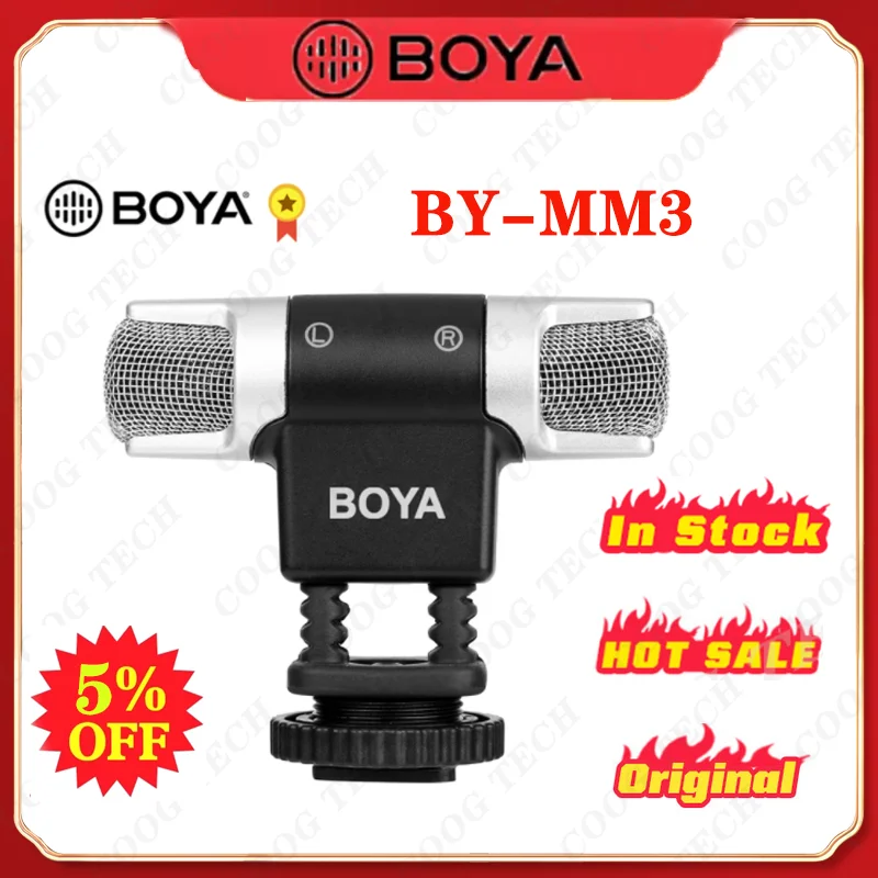 Двойной головной микрофон BOYA Стерео конденсаторный для записи iPhone 8 телефонов на