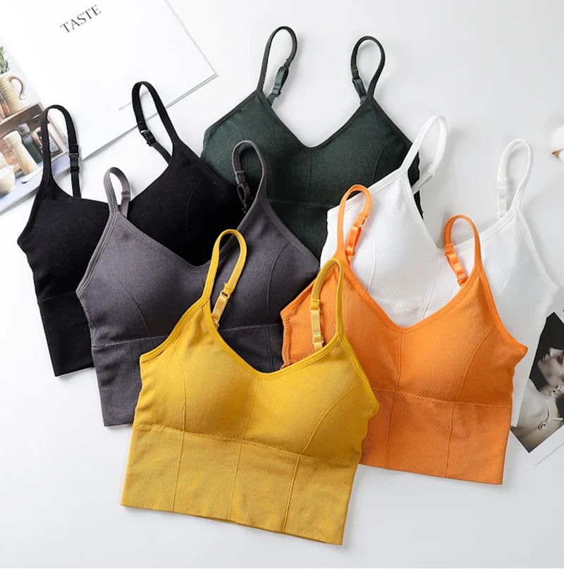 

2021 cotton sports bra ladies fitness sports bra U-shaped beautiful back no steel ring sports vest girls running yoga sports top