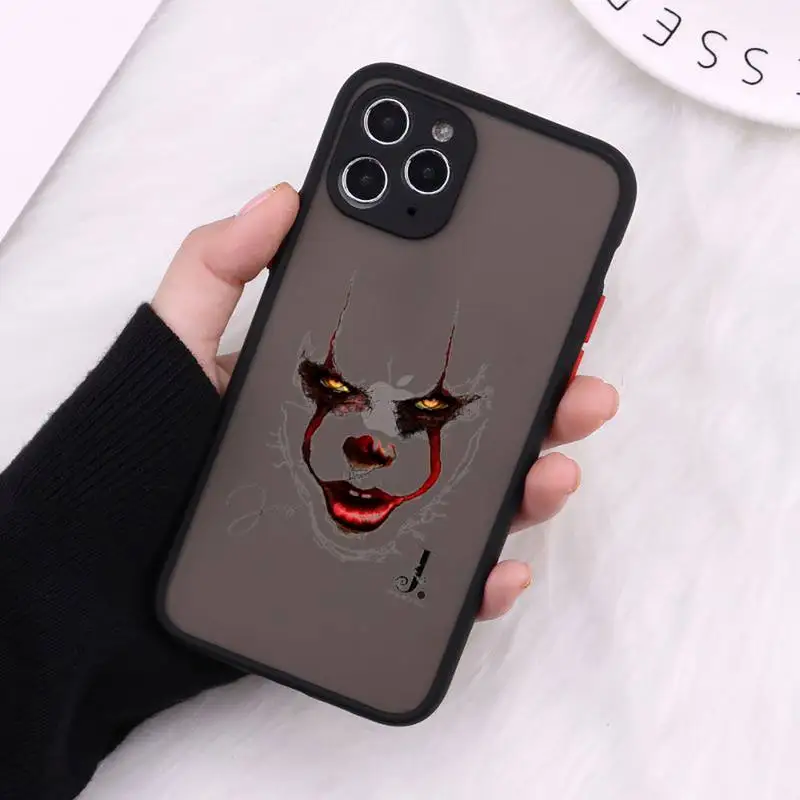 

Horror Character Pennywise cartoon Phone Case Matte Transparent for iPhone 7 8 11 12 s mini pro X XS XR MAX Plus cover funda