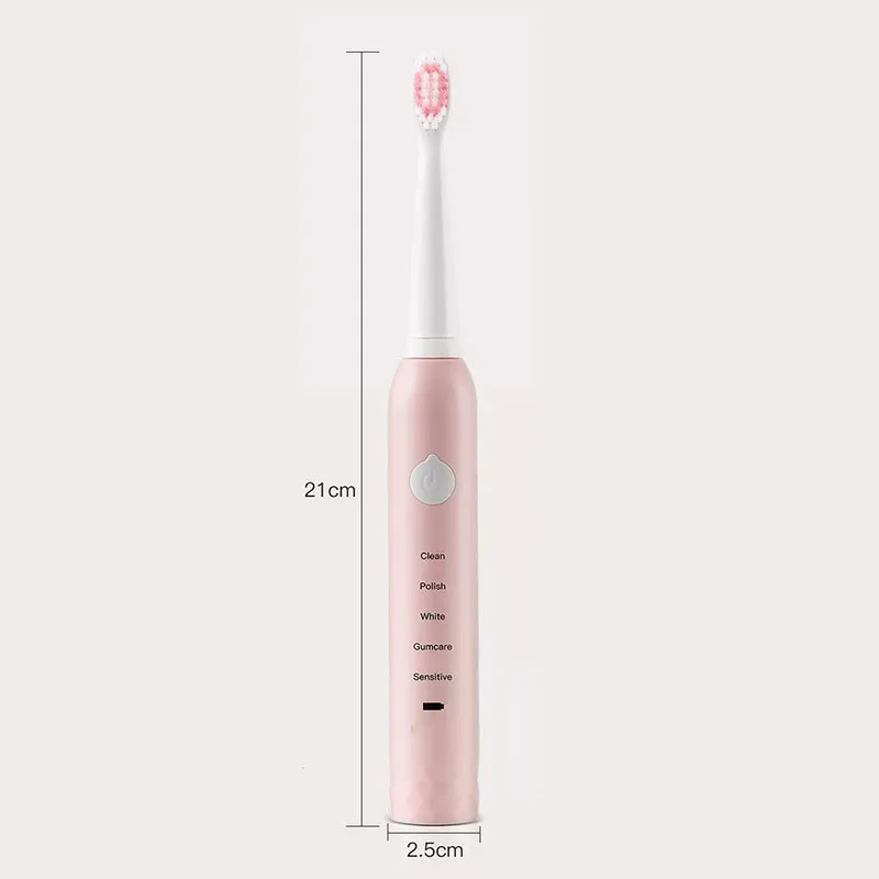 

Electric Toothbrush 5 Mode USB Acoustic Wave Vibration Waterproof Soft Wit 4 Replaceable Teeth Healthy Whitening Tooth brush