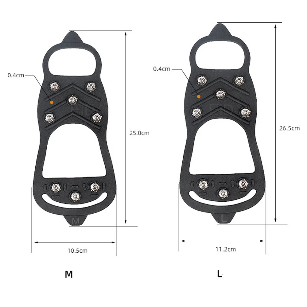 8 Teeth Anti-Skid Snow Ice Thermo Plastic Elastomer Climbing Shoes Cover Spikes Grips Cleats Over Shoes Covers Crampons Unisex images - 6