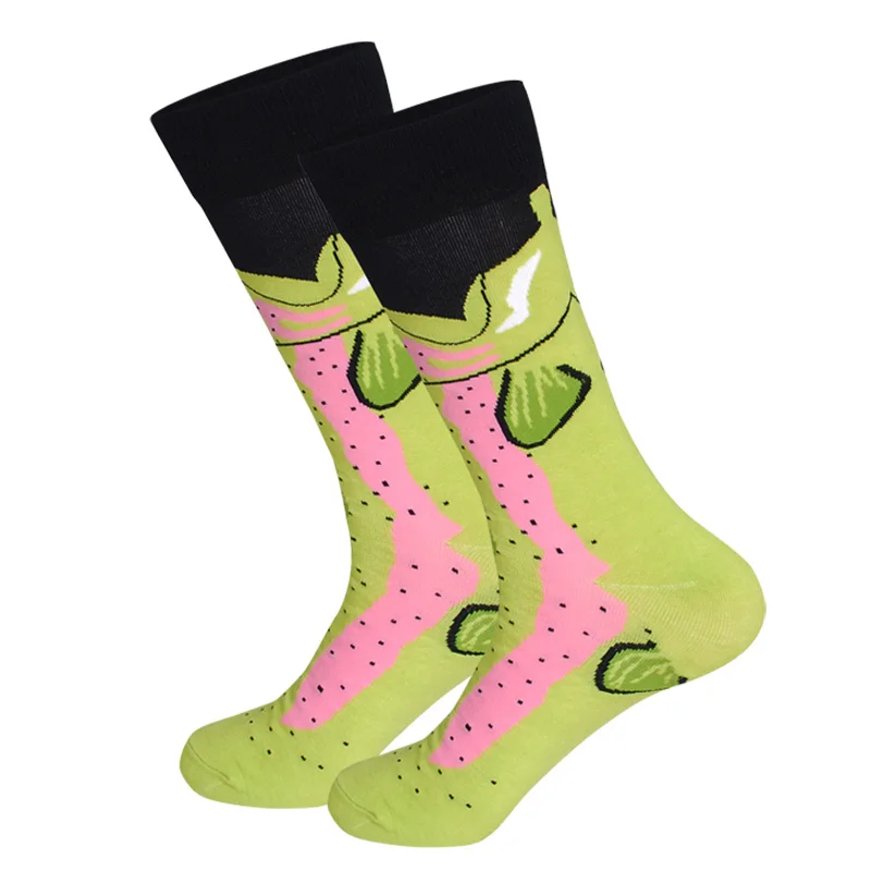 Носки мужские забавные чесаный хлопок повседневные короткие для хот догов