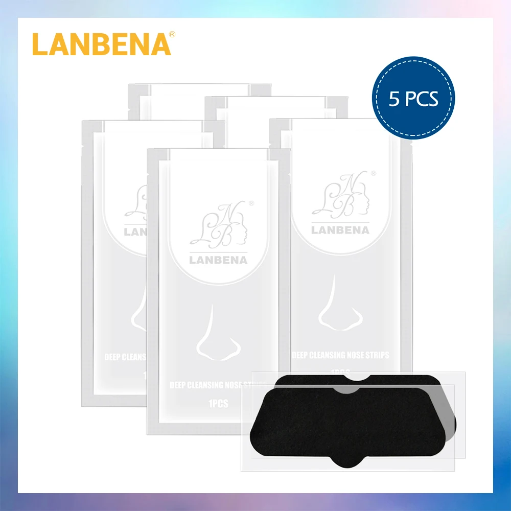 LANBENA, маска для удаления черных точек, маска для носа, черная маска, маска для удаления угрей, маска для лица, лечение акне, контроль жирности, уход за кожей, 5 шт