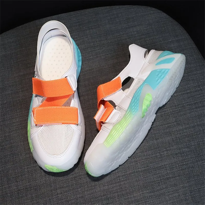 

2020 summer hollow comfortable outdoor breathable sports sandals women's flat sole soft sole light casual shoes female sneakers