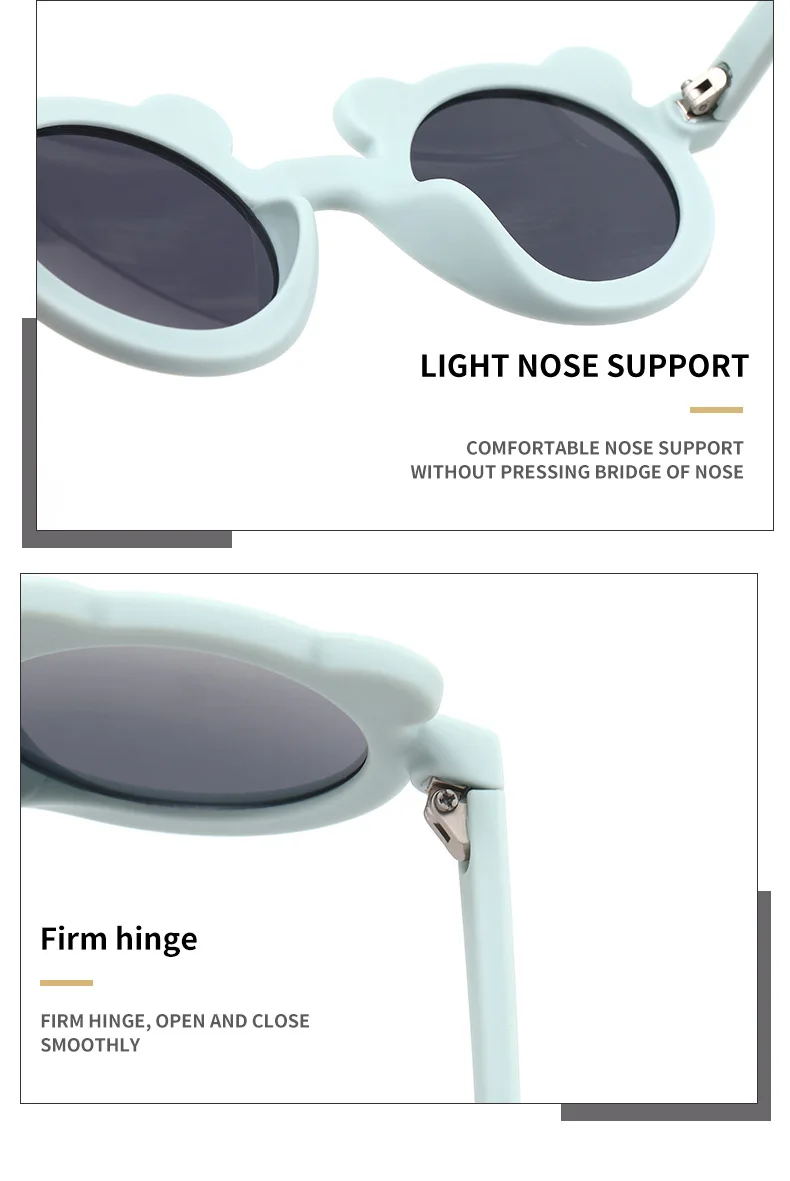 

Kids Sunglasses Cartoon Bear Shape Girls Children Sun Glasses Round Street Beat Eyeglasses Cute Baby Shades Eyewear UV